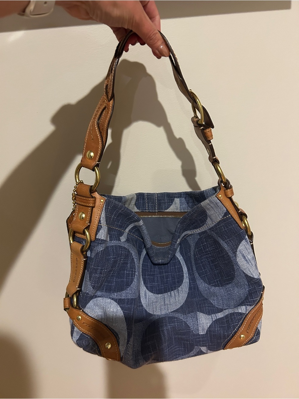 Coach rare vintage y2k denim Carly hobo braided strap 12197